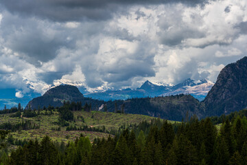 Panoramic view of the Alps in South Tyrol, Italy.
