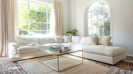 Cozy living room setup modern home interior design bright environment inviting viewpoint aesthetic concept for relaxation