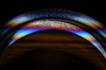 Bright rainbow reflection of liquid in macro, white colors, surrealistic background, fantastic smooth movement, fantastic liquid forms 