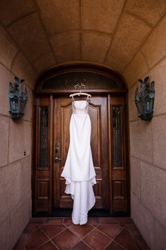 White Wedding Dress on Door