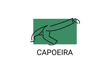 Capoeira fighting dance sport vector line icon. Capoeira fighting stance. sport pictogram, vector illustration.