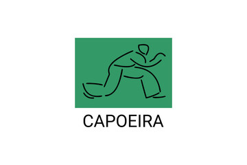 Capoeira fighting dance sport vector line icon. Capoeira fighting stance. sport pictogram, vector illustration.