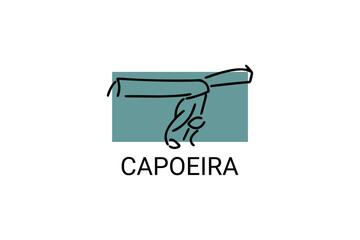 Capoeira fighting dance sport vector line icon. Capoeira fighting stance. sport pictogram, vector illustration.