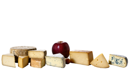 Assorted Cheeses with Red Apple Centerpiece  
