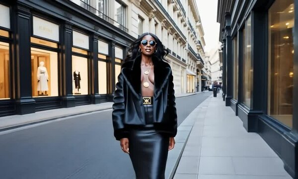 Chic elegance in the heart of Paris with striking fashion statements on display