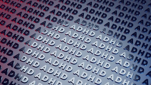 ADHD Attention deficit hyperactivity disorder - background 3D illustration