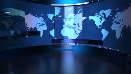 World Map background. news Studio Background for news report and breaking news on world live report 4