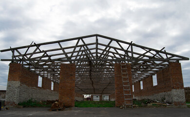 An old cattle brick stable abandoned. 