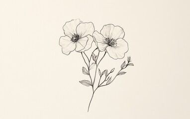 Drawn flowers, sketched with simple black lines on a white background.