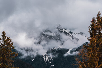 Morning mist in the Dolomites in South Tyrol, Italy.