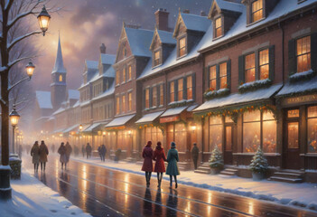 old town square at night