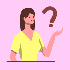 Women Thinking illustration flat design