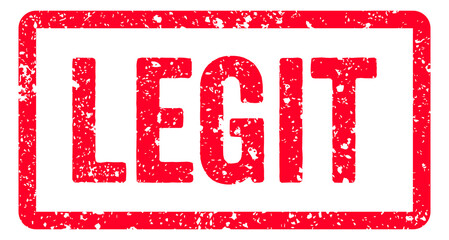 Legit Stamp Transparent Seal, Red Grunge Legit Word Rubber Stamp Seal
