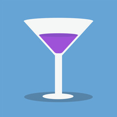 Cocktail Glass Flat Design Illustration
