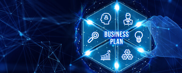 Business plan concept. Business, Technology, Internet and network concept. 3d illustration
