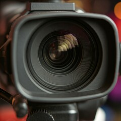 Video camera on a tripod