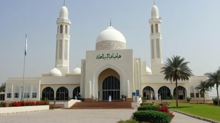 Majestic Mosque in Saudian Arabian Landscape