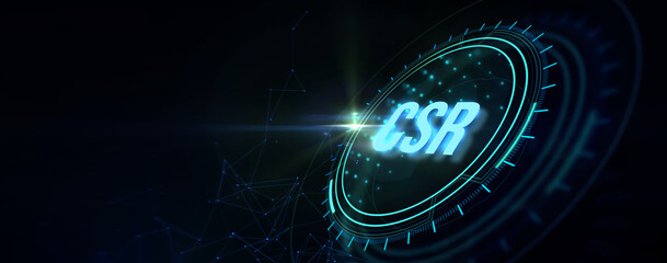 CSR abbreviation, modern technology concept. Business, Technology, Internet and network concept. 3d illustration