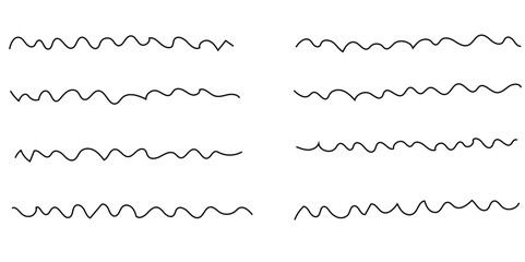 Obraz premium Abstract wave background. waves line set. waves collection vector. Black wave line and wavy zigzag seamless pattern lines isolated on white background. Vector illustration with editable stroke.