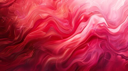 Obraz premium Abstract Red and Pink Swirling Liquid Marble