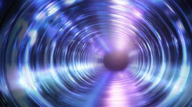 Futuristic Seamless Loop Tunnel with Purple and Blue Glow