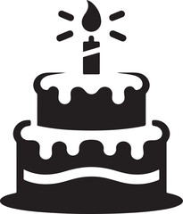 birthday cake silhouette vector graphics perfect for celebratory themes.