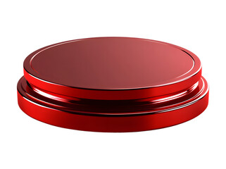 A simple red circle podium platform icon on a transparent background.