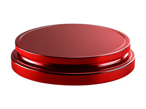A simple red circle podium platform icon on a transparent background.