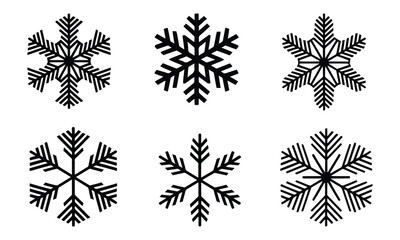 Vector snowflake Collection. Vector illustration set