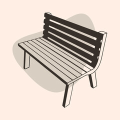 a black and white silhouette of a wooden bench