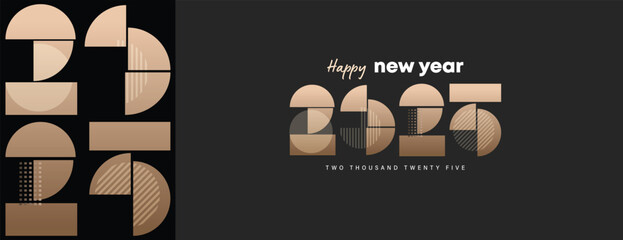 2025 New Year logo. Holiday greeting card. Vector illustration. Holiday design for flyer, greeting card, invitation, calendar, etc. Abstract Vector illustration.