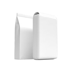 White Pre-Made Plastic Film Packaging Bag 3D Rendering - Isolated