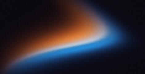 Vibrant orange teal white psychedelic grainy gradient color flow wave on a black background perfect for a music cover or a dance party poster design