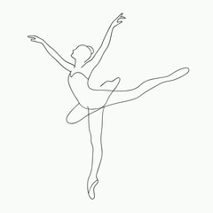 A Drawing Of A Ballet Dancing Woman