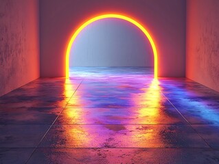 Soft Neon Rainbow Glow Backdrop for Lifestyle or Beauty Product Display