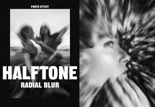 Halftone Poster Radial Blur Photo Effect