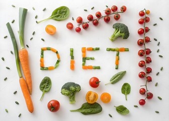 vegetables on a white