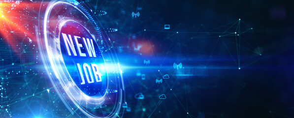 Business, Technology, Internet and network concept. New Job. 3d illustration