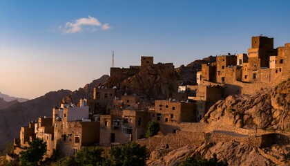 Obraz premium Al Baha, Saudi Arabia, is a heritage site. Al Baha is a city in southwestern Saudi Arabia, located in the Sarawat Mountains.