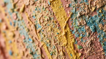 Obraz premium Close up of colorful textured paint with a rough and uneven surface, textured background, pattern