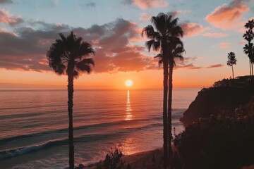 Obraz premium La Jolla Sunset: Explore the Magnificent Beauty of California Beaches