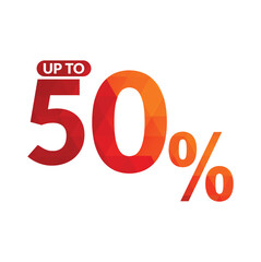 50% OFF Sale Discount Banner. Discount offer price tag. Vector Modern Sticker Illustration.