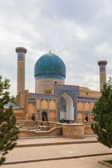 Samarkand, Uzbekistan - October. 10. 2024:  One of the madrassas in Samarkand