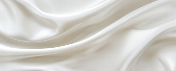 White gray satin texture that is white silver fabric silk panorama background with beautiful soft blur pattern natural.
