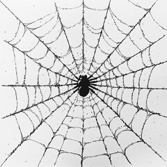 Obraz premium Black Spider In A Detailed Web Design