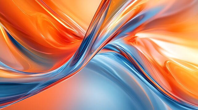 energetic orange blue cosmic blending abstract theme generative ai random seed aspect ratio 16:9