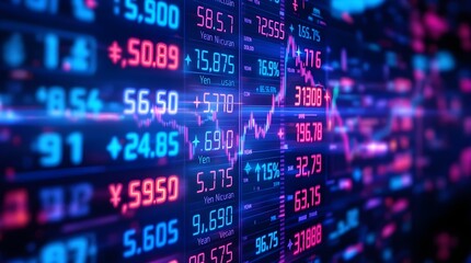 Obraz premium Dynamic Stock Market Digital Display