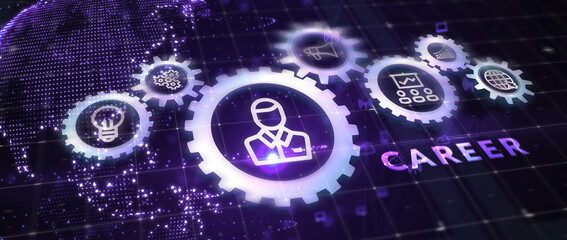 Coach motivate to career growth. Personal development, personal and career growth. Potential concepts. 3d illustration