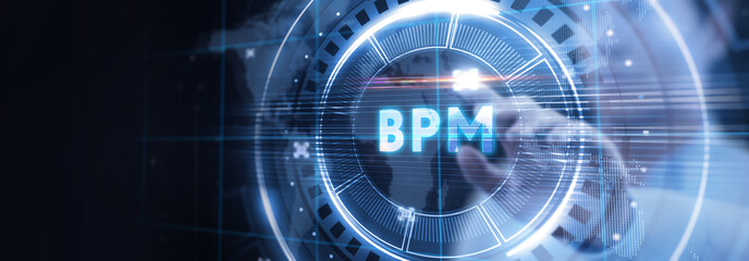 BPM Business process management system technology concept.