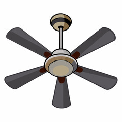 Obraz premium celling or hanging fan vector icon on white background